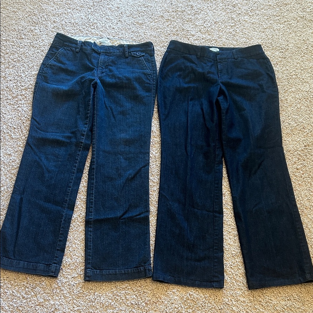 DOCKERS Lot of 2 Denim Blue JEANS/Pants Both Size 8